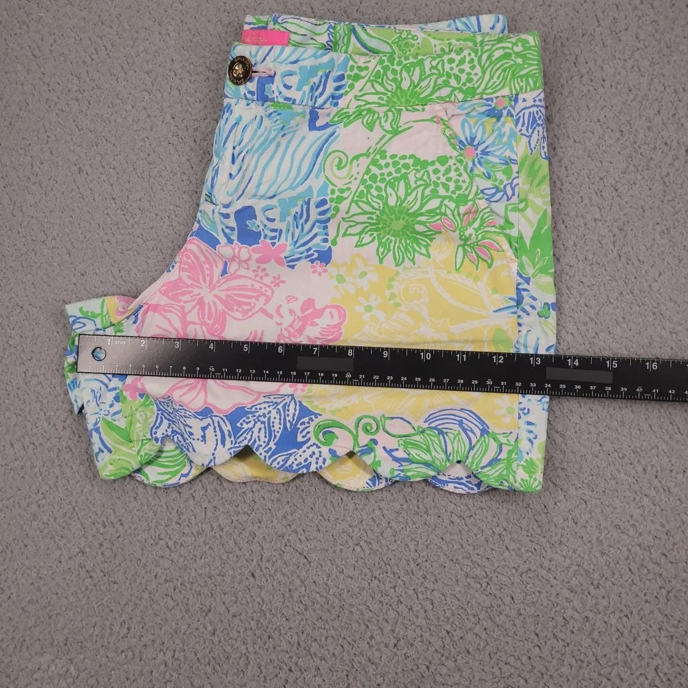 LILLY PULITZER Shorts Size 10 Buttercup Scallop Hem Lightweight 4